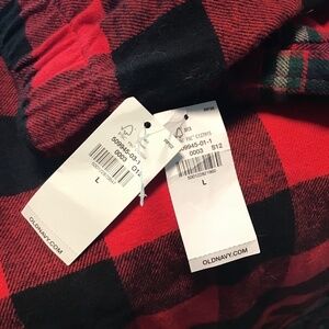 Old Navy Pajama Flannel Buffalo Red Black Size Large bundle lot 2 pairs New